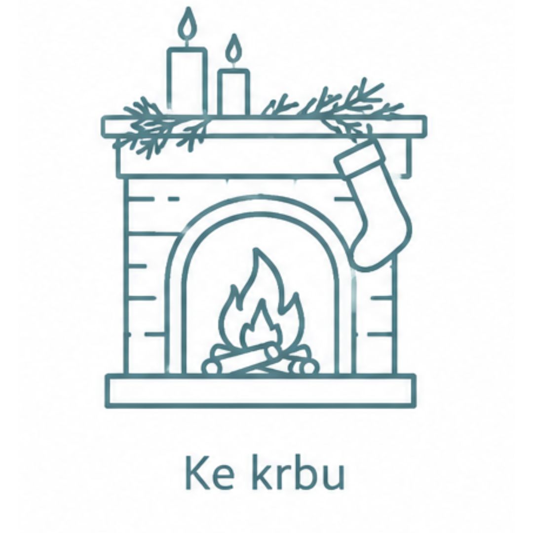 Vánoční dekorace ke krbu