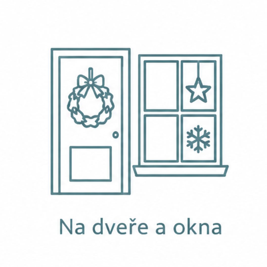 Vánoční dekorace na dveře a okna