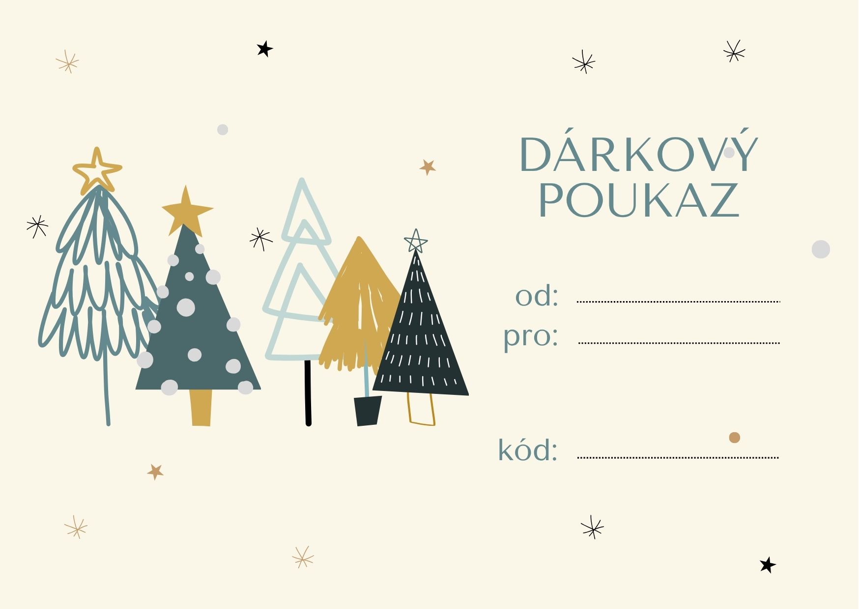 Ukázka dárkového poukazu Village Style