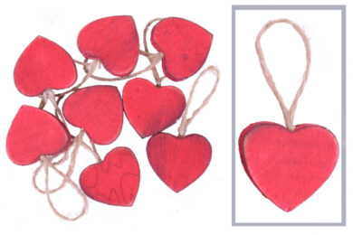 Přízdoba srdce, červená, M  (EGO-213120)