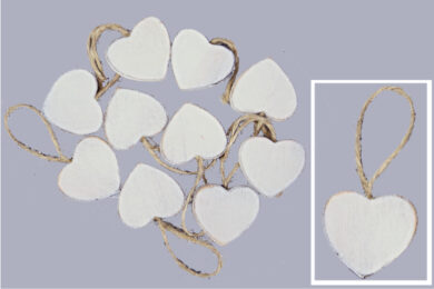 Přízdoba srdce, bílá, M  (EGO-213124)