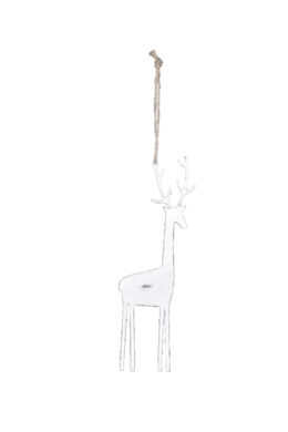 Závěs s patinou jelen, bílá, 6x18x0,1cm, ks  (EGO-215912)