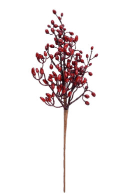 Dekorace větvička s bobulemi 18x53x6cm, plast, červená, pr.18x6cm, ks  (EGO-890276)
