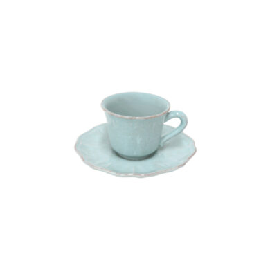Šálek na kávu s podšálkem, 0,1L, IMPRESSIONS, modrá (tyrkysová)  (ZCF-IM505-BLU)