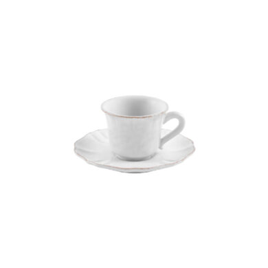 Šálek na kávu s podšálkem, 0,1L, IMPRESSIONS, bílá  (ZCF-IM505-WHI)