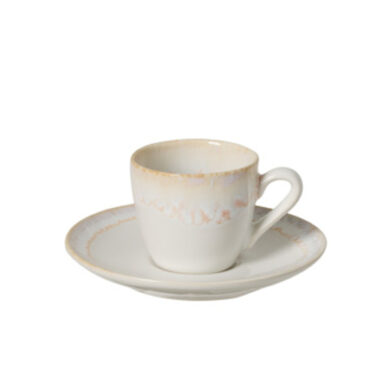 Šálek na kávu s podšálkem, 0,1L, TAORMINA, bílá  (ZCF-TA615-WHI)