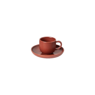Šálek na kávu s podšálkem 0,07L, PACIFICA, červená|Cayenne  (ZCF-XOCS05-CAY)