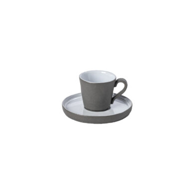 Šálek na kávu s podšálkem 0,09L, LAGOA ECO GRES, bílá  (ZCN-1LOCS03-WHI)
