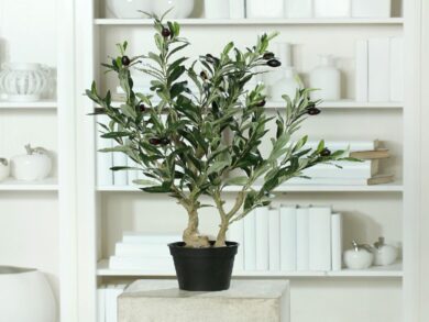 Olivovník v květináči, 68cm, textil, zelená, ks  (ZDP-56825)