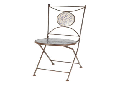 Židle, modrobílá keramika  (ZEE-AC90)