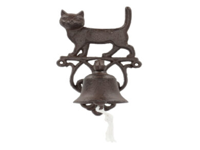 Zvonek s kočkou, litina  (ZEE-DB82)