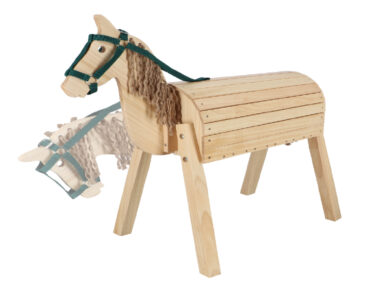 Kůň zahradní s kývací hlavou, dřevěný, 100x50x100cm  (ZEE-KG307)