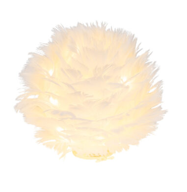 Koule z peříček svítící, LED, bílá, pr.5x5cm  (ZGE-12001426)