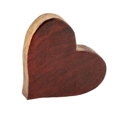 Srdce, dřevo, červená, 16x16x4cm  (ZGE-12006092)