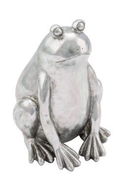 Žába sedící Poly, stříbrná, 20x20x30cm  (ZGE-12103086)