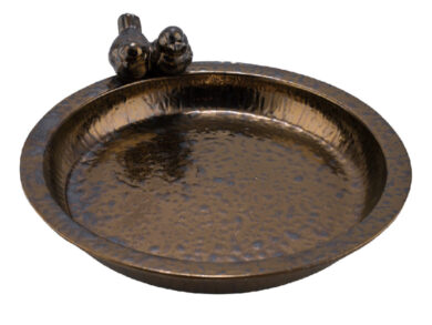 Pítko pro ptáky s ptáčky, keramika, bronzová,  (ZGE-12203116)