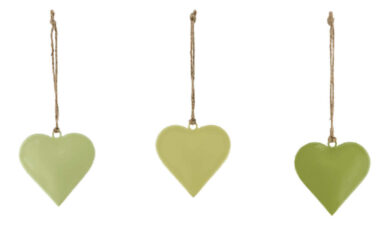 Závěs srdce SPRING, žlutá/zelená, 5x0,5x5cm, 3T  (ZGE-12301294)
