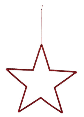 Závěs hvězda, červená, pr. 12cm  (ZGE-21904283)