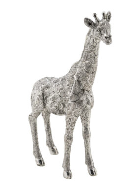 Žirafa, stříbrná, 15,5x5,8x25,5cm  (ZGE-22002183)