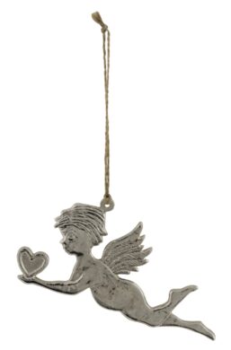 Závěs anděl, stříbrná 12x6cm  (ZGE-22102485)
