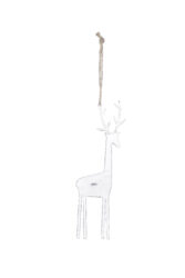 Závěs s patinou jelen, bílá, 6x18x0,1cm, ks - Popis se pipravuje - mono na dotaz