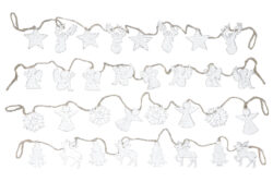 Girlanda jelen/anděl, bílá, 8x120x0,1cm, 4T - Popis se připravuje - možno na dotaz