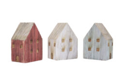Dekorace Přímořský domeček, dřevo, 6,5x5x9,5cm, 3T - Popis se připravuje - možno na dotaz