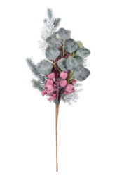 Dekorace větev s eukalyptem PINK, plast, zelená/starorůžová, 20x57x9cm, ks - Vnce, vtve a girlandy z prodnch materil pro v domov i zahradu. Objednejte si a uijte si krsn Vnoce.