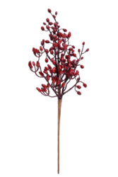 Dekorace větvička s bobulemi 18x53x6cm, plast, červená, pr.18x6cm, ks - Vnce, vtve a girlandy z prodnch materil pro v domov i zahradu. Objednejte si a uijte si krsn Vnoce.