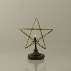 Svícen LED Hvězda, zlatá vymývaná, bez bat., 31cm - Popis se připravuje - možno na dotaz