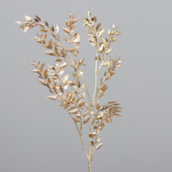 Ruscus Branch, metallic with gitter, 75 cm, gold, 24/192 - Originální a vkusná dekorace.