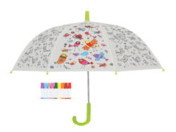 Deštník dětský BIRDS + fixy, PIY - k vybarvení, pr.70x69cm