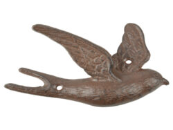Háček litinový letící ptáček - Litinový nástěnný otočný věšák dlouhým ramenem