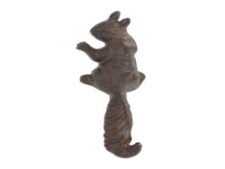 Háček nástěnný Veverka, hnědá, 8x22x3cm - Litinový háček s dekorem veverky