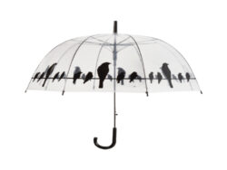 Deštník průhledný s ptáčky - Deštníky Esschert Design: praktické, stylové, originální. Různé motivy, barvy, funkce. Užijte si procházku v dešti ve stylu.