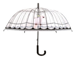 Deštník Ptačí klec, průhledný - Deštníky Esschert Design: praktické, stylové, originální. Různé motivy, barvy, funkce. Užijte si procházku v dešti ve stylu.
