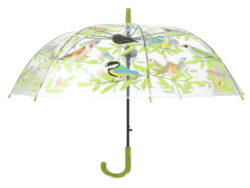 Deštník průhledný s ptáčky CLUB, pr.83x82cm - Deštníky Esschert Design: praktické, stylové, originální. Různé motivy, barvy, funkce. Užijte si procházku v dešti ve stylu.
