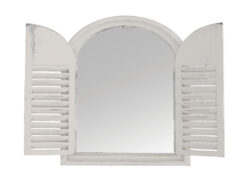 Zrcadlo bílé s okenicemi - Zrcadla Esschert Design. Ideln pro venkovn vyuit. Odr svtlo a zele, vytv prostorovou iluzi.
