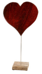 Srdce na stojánku, dřevo, červená, 23x22x2,5cm - Objevte irokou kolekci stojatch dekorac pro v domov. Kvalitn materily a originln design. Inspirujte se na naem e-shopu.