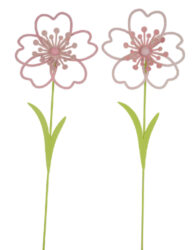 Metallstecker Blume, grün/rosa, 2sort., 9,5x2x - Popis se připravuje - možno na dotaz