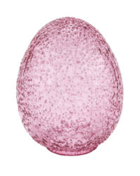 Dekorace vejce skleněné stojící, růžová, 9x9x12,5c - Popis se připravuje - možno na dotaz