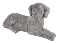 Dekorace pes ležící MAGNESIA, šedá, 50x20x29cm - Popis se připravuje - možno na dotaz