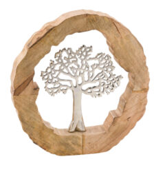 Strom v dřevěném kruhu, 39x37x6cm - Popis se pipravuje - mono na dotaz