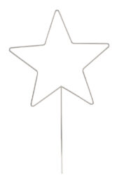 Zápich hvězda, stříbrná, 30x57,3cm - Popis se připravuje - možno na dotaz