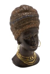 Dekorace africká žena, hnědá a zlatá, 8,5x10x17 - Popis se připravuje - možno na dotaz