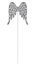 Zápich křídla kovová, lesklá, stříbrná, 11x39cm - Popis se připravuje - možno na dotaz