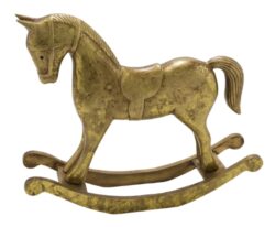 Kůň houpací, zlatá, 30x8x22cm - Popis se připravuje - možno na dotaz